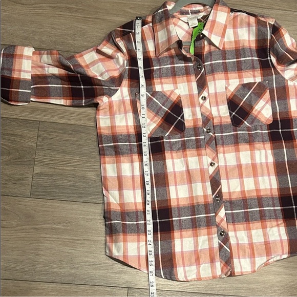 NWT Natural Reflections Vibrant Plaid Button Down Shirt Size L - Picture 5 of 8